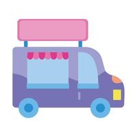 compras, coche, van, aislado, icono vector