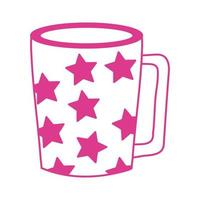 ceramic mug with stars icons vector