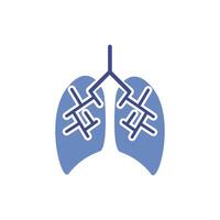lungs human organ isolated icon vector