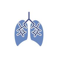 lungs human organ isolated icon vector