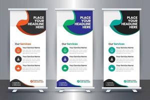 diseño de banner enrollable médico gratuito para hospitales y atención médica vector