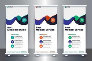 Free Medical Roll Up Banner Design For Hospital and health Care vector