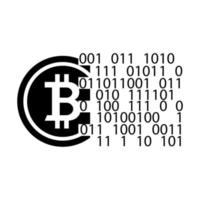 Ilustración simple del concepto de moneda bitcoin de criptomoneda de Internet vector