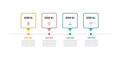 business infographic design, 5 step timeline vector illustrations