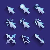 Arrow Mouse Cursor Icon Set vector