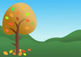 escena del paisaje del árbol de otoño vector