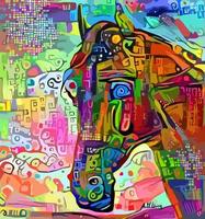 pintura impresionista del retrato del caballo vector