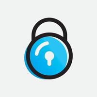 protection with padlock shape logo vector