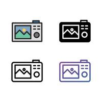 Digital camera icon pack vector