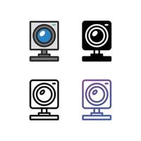 Webcam icon set vector