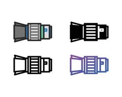 Camera lens icon set vector