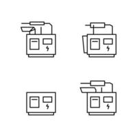 Generator machine icon set vector