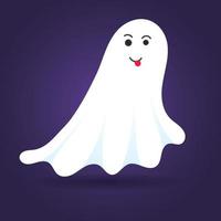 Ilustración de vector de diseño de estilo plano de personaje fantasma lindo