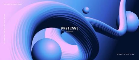 3D Sphere and Fluid Wave Curve Shapes Abstract Liquid Background. vector