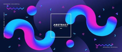 3D Curved Blue and Magenta Fluid Wave Shape Abstract Liquid Background. vector