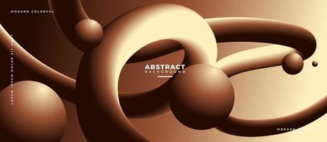 3D Chocolate Fluid Wave Shape Abstract Liquid Background. vector