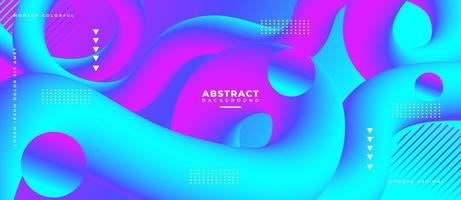 Magenta and Blue Blend 3D Fluid Wave Shape Abstract Liquid Background. vector