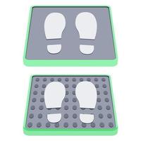 Disinfectant mat. Sanitizing mat. Color antibacterial entry rug. Disinfecting carpet for shoes. Vector