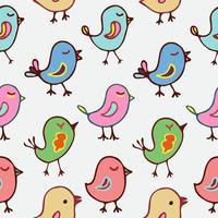 Seamless pattern cartoon birds vector