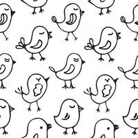 Seamless pattern cartoon birds vector