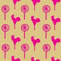 Seamless pattern cocks lollipops vector