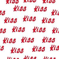 Seamless pattern set kiss vector