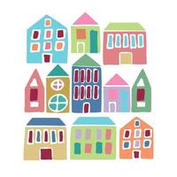 Cartoon colorful houses vector