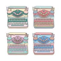Vintage vector illustrations of retro typewriter