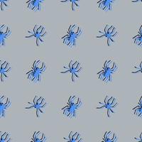 Seamless pattern with spiders Halloween background vector