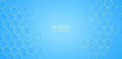 Abstract light blue background with hexagonal shape design. Modern and futuristic concept. You can use for cover, poster, banner web, flyer, Landing page, Print ad. vector