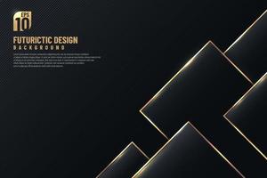 Luxury black design artwork with golden edge geometric plate pattern decoration. Abstract banner design. You can use for cover template, poster, banner web, flyer, Print ad. Vector illustration