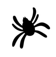 Black spider isolated on a white background. Silhouette of a spider. Design element for Halloween. Vector stock illustration