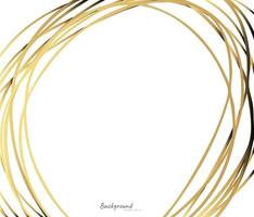 Hand drawn circle gold line background vector