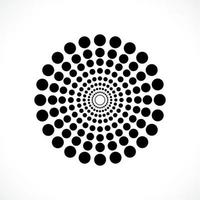 Black abstract vector circle frame halftone dots logo emblem design. Round border Icon using circle dots texture.Vector illustration EPS 10