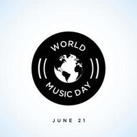 Happy world music day celebration Hand draw typography - Vector