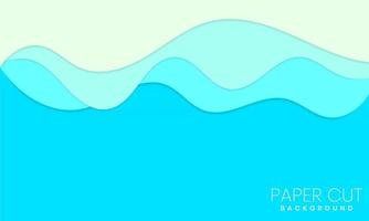 Abstract paper cut background with layered wave shape vector