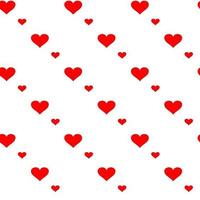 Banner moderno con coloridos patrones sin fisuras de corazones sobre fondo rojo símbolo de amor abstracto vector