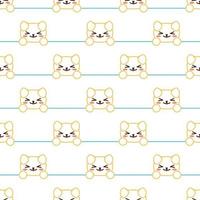 Seamless pattern happy dog in beautiful style Wallpaper wrapping paper textile print vector