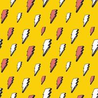 Lightning seamless pattern vector illustration. Hand drawn sketched doodle lightning symbols
