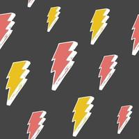 Lightning seamless pattern vector illustration. Hand drawn sketched doodle lightning symbols