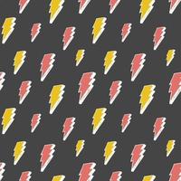 Lightning seamless pattern vector illustration. Hand drawn sketched doodle lightning symbols