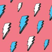 Lightning seamless pattern vector illustration. Hand drawn sketched doodle lightning symbols