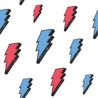 Lightning seamless pattern vector illustration. Hand drawn sketched doodle lightning symbols