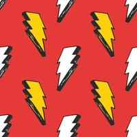 Lightning seamless pattern vector illustration. Hand drawn sketched doodle lightning symbols