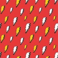 Lightning seamless pattern vector illustration. Hand drawn sketched doodle lightning symbols