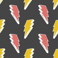 Lightning seamless pattern vector illustration. Hand drawn sketched doodle lightning symbols