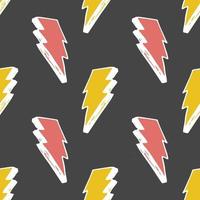 Lightning seamless pattern vector illustration. Hand drawn sketched doodle lightning symbols