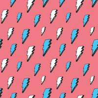 Lightning seamless pattern vector illustration. Hand drawn sketched doodle lightning symbols