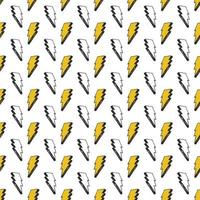 Lightning seamless pattern vector illustration. Hand drawn sketched doodle lightning symbols