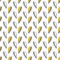 Lightning seamless pattern vector illustration. Hand drawn sketched doodle lightning symbols